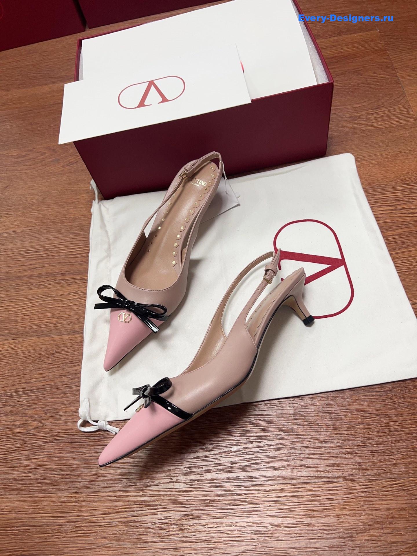 Va1e*ntin0 garavani pink bow slingback pumps