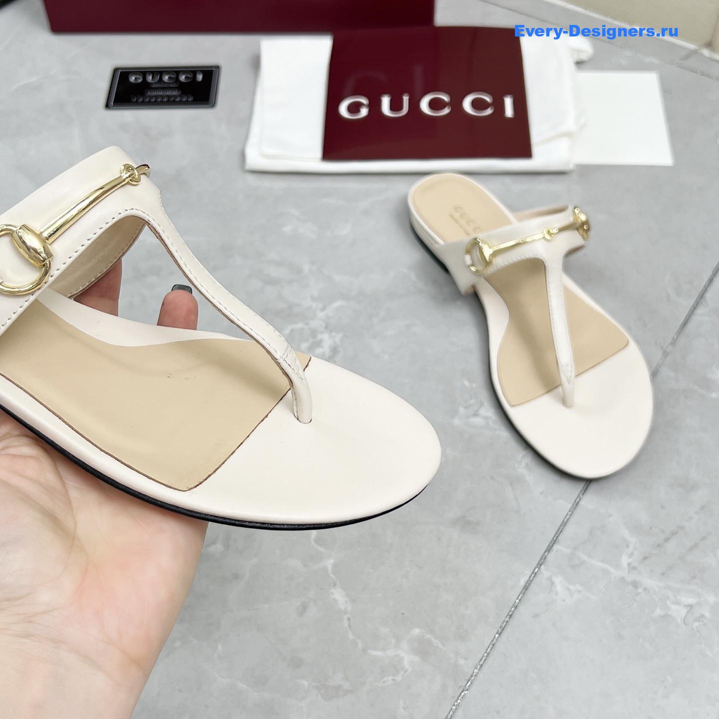 Gvc*1 blondie white gg thong sandals
