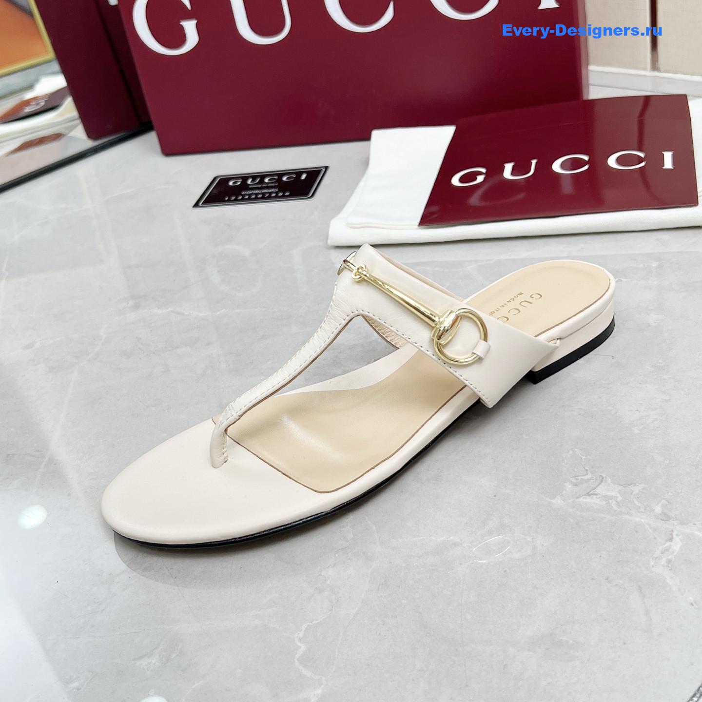 Gvc*1 blondie white gg thong sandals