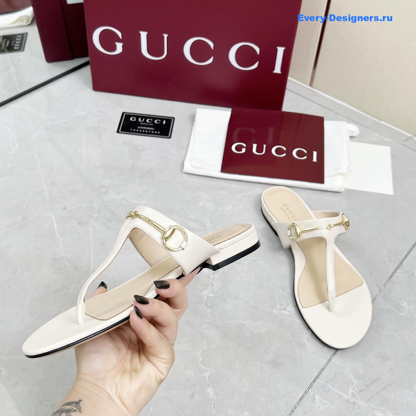 Gvc*1 blondie white gg thong sandals