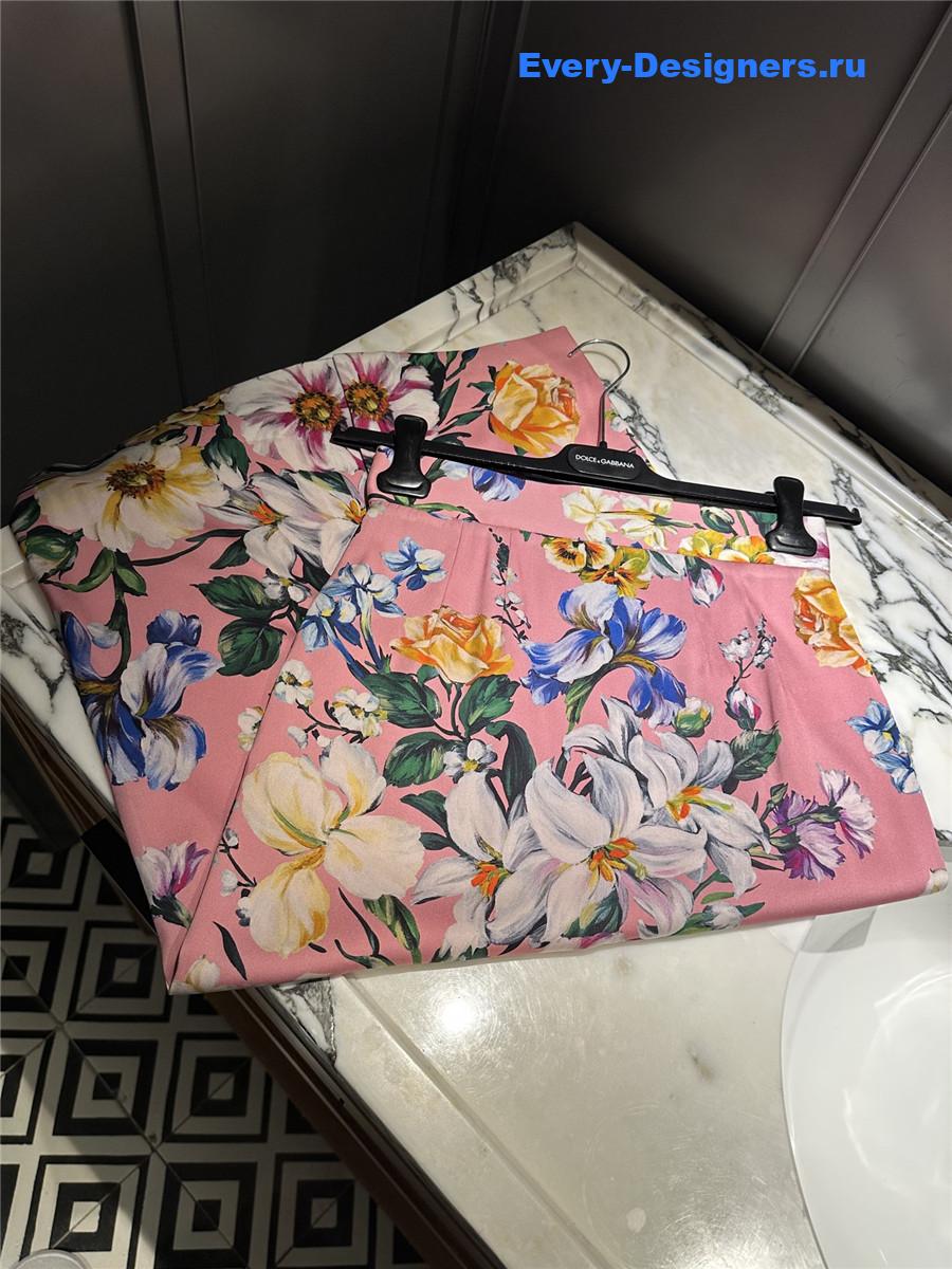 Dolce & Gabbana Floral-Print Charmeuse Skirt