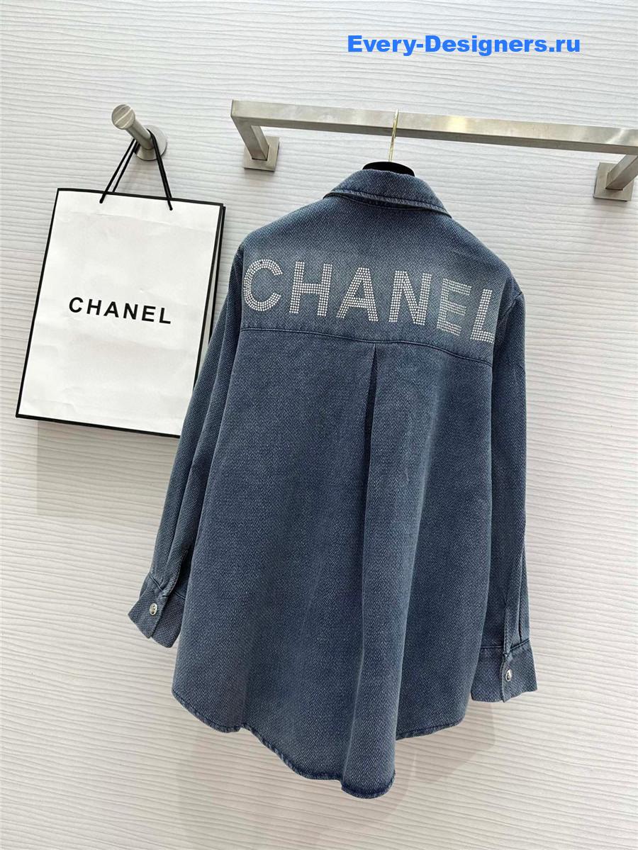 Ch**el embroidered denim shirt jacket