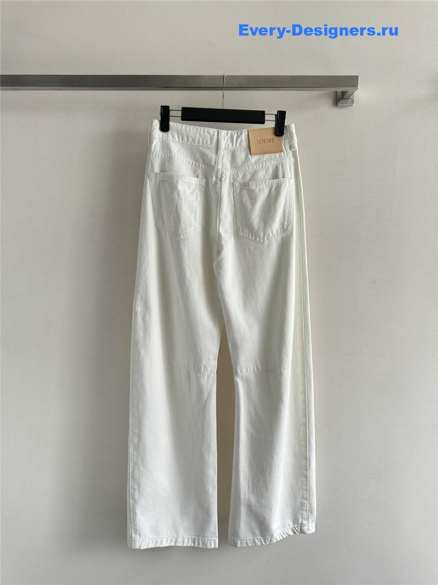 L0ew* white high waist straight jeans