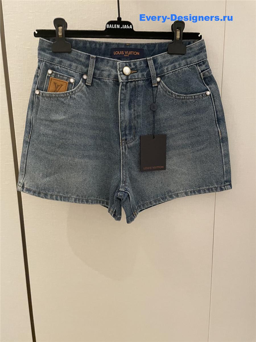 l0vis Vvtt0n washed blue denim shorts