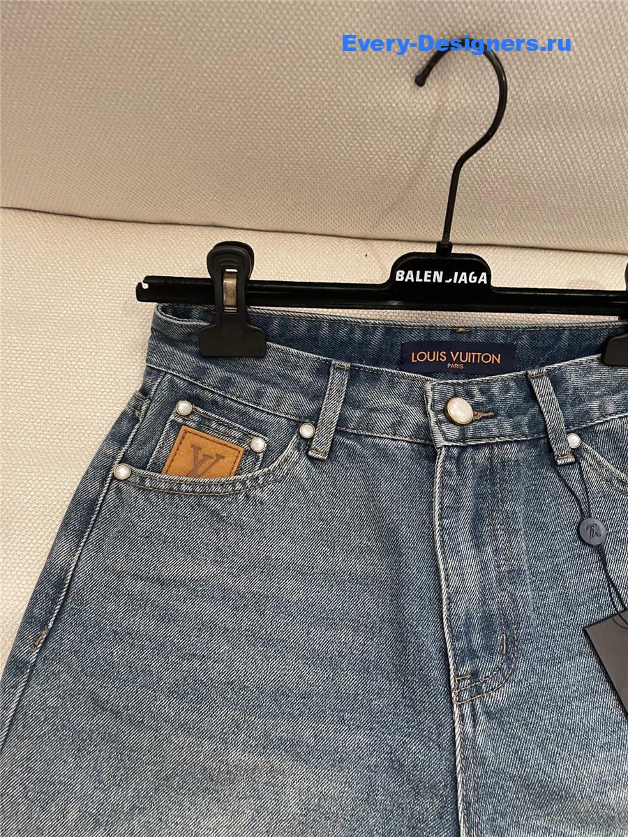 l0vis Vvtt0n washed blue denim shorts