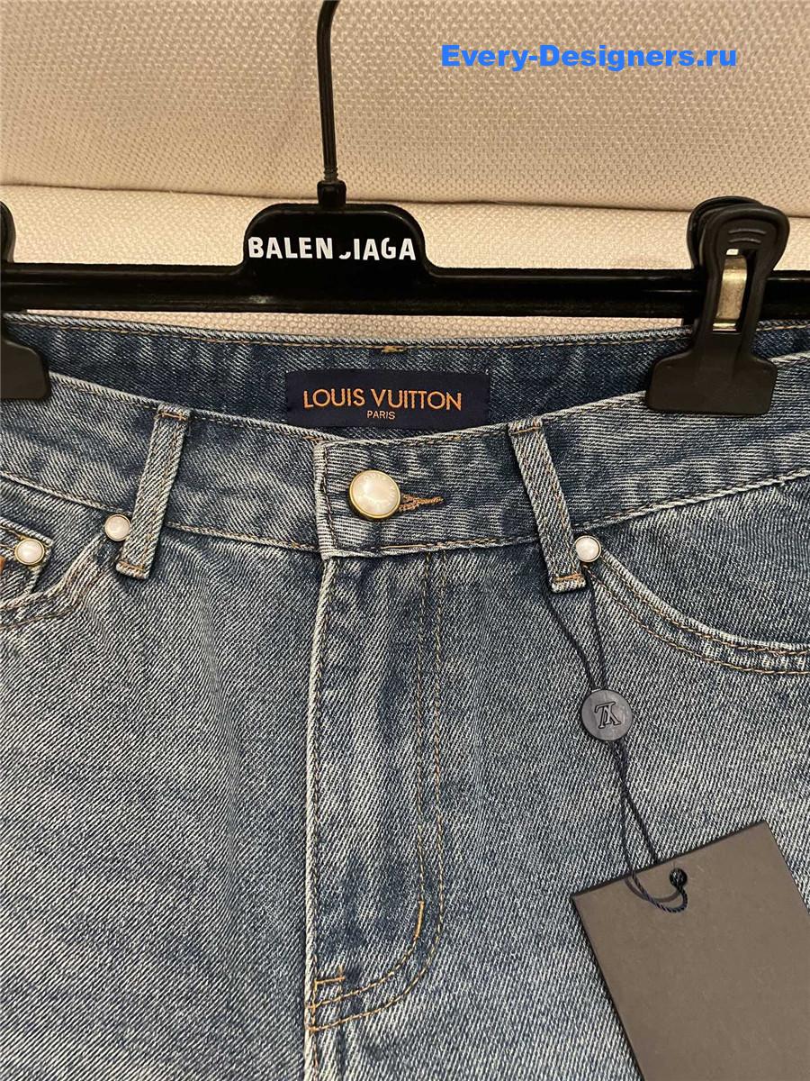 l0vis Vvtt0n washed blue denim shorts