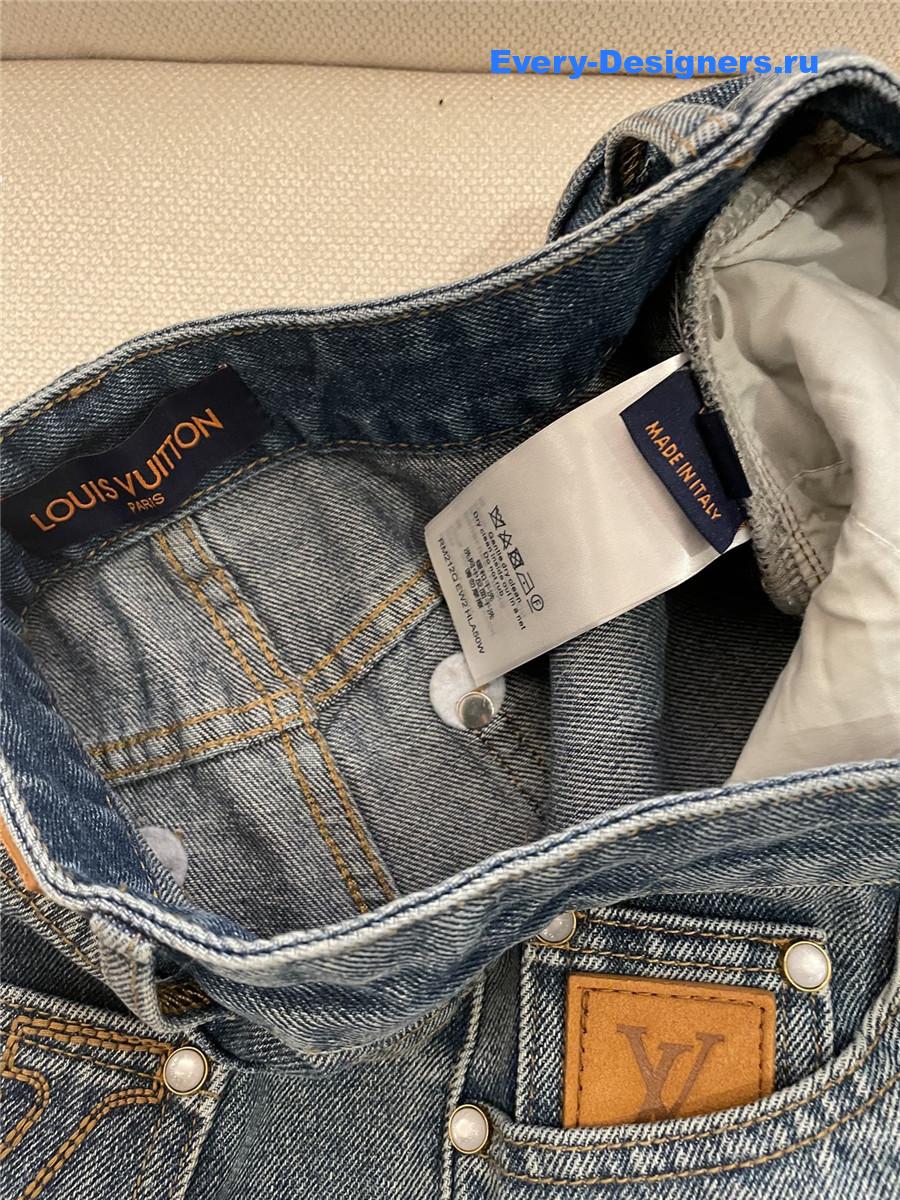 l0vis Vvtt0n washed blue denim shorts