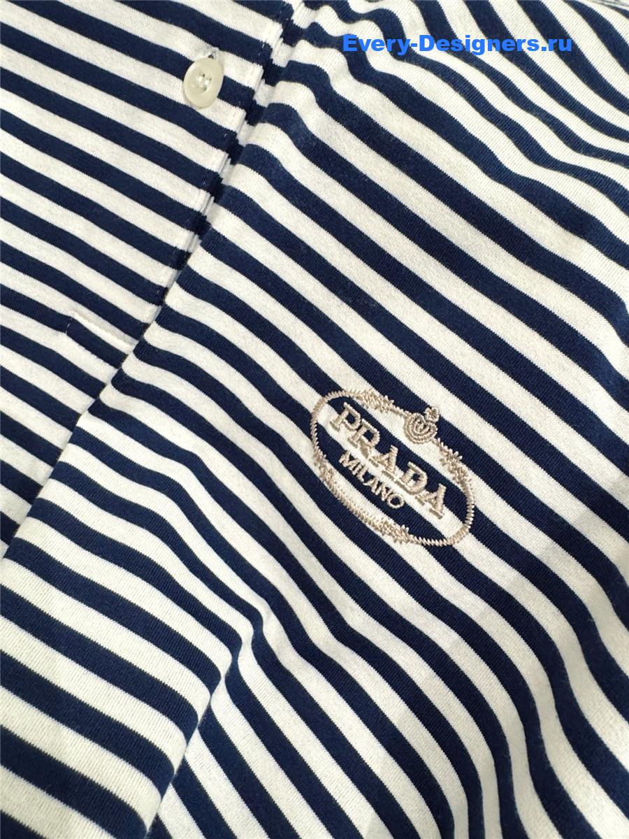 Pra*a navy striped polo shirt