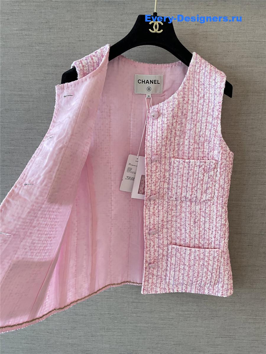 Ch**el pink tweed vest