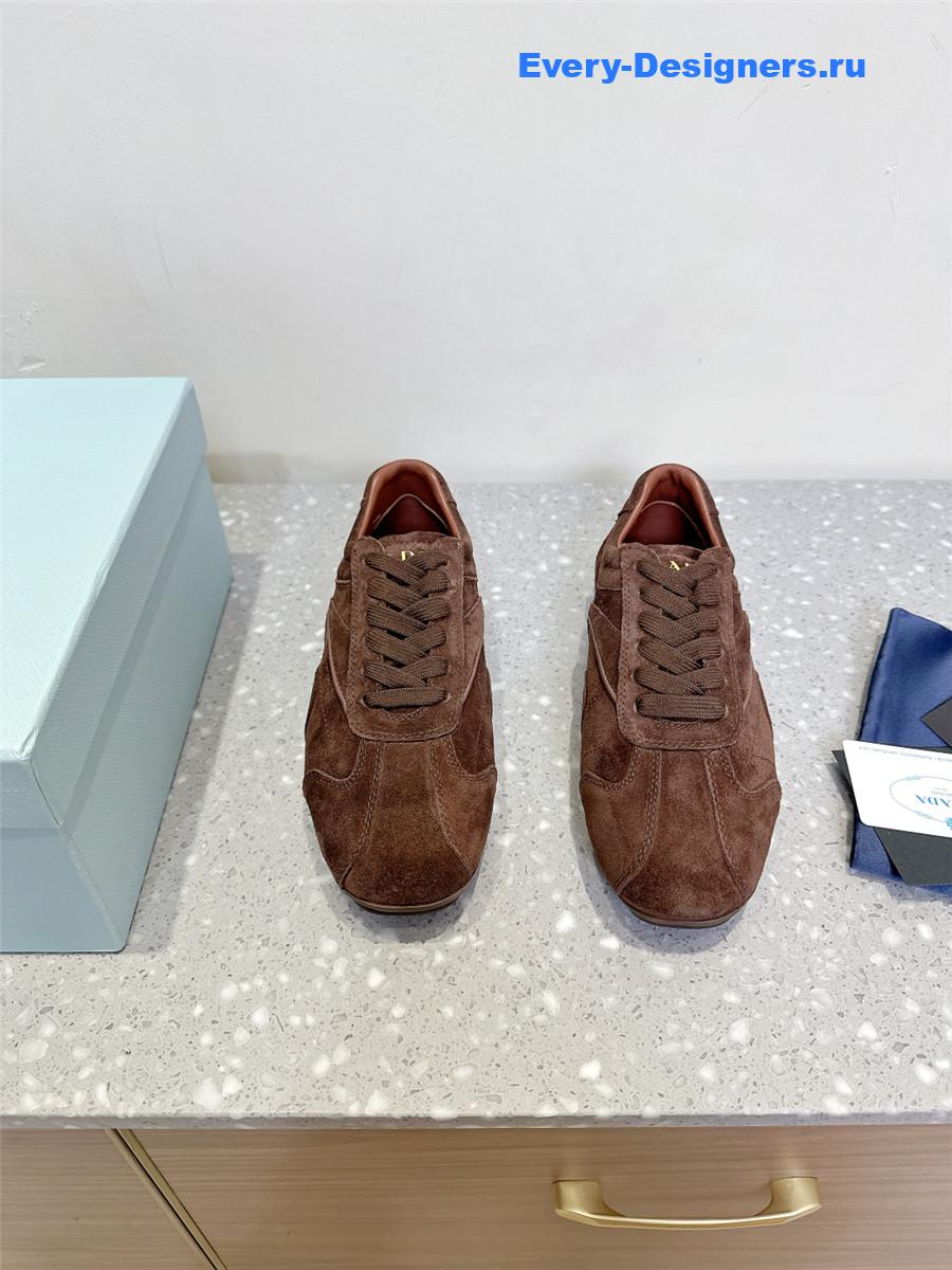 Pra*a brown suede sneakers