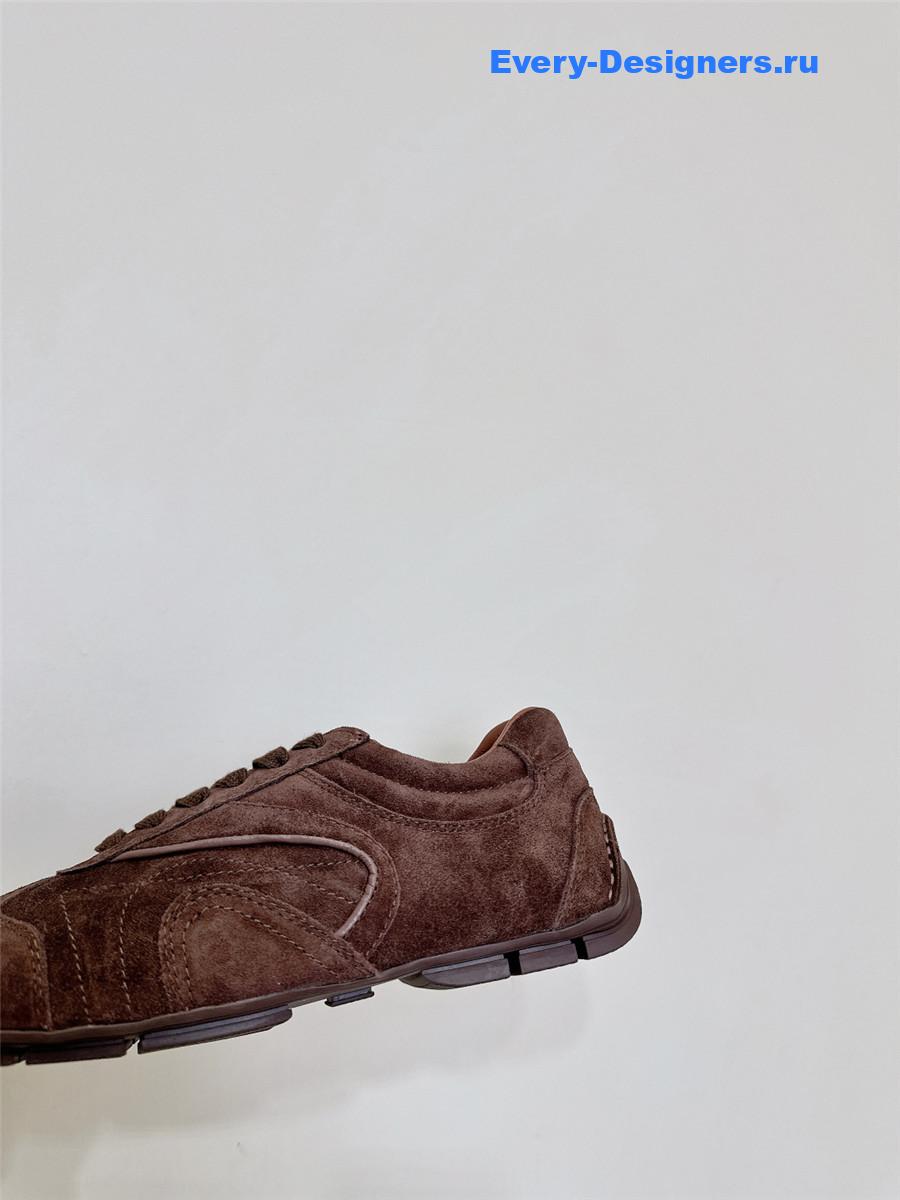 Pra*a brown suede sneakers