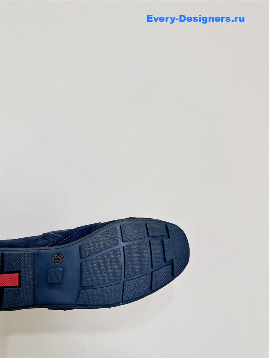 Pra*a dark blue suede sneakers