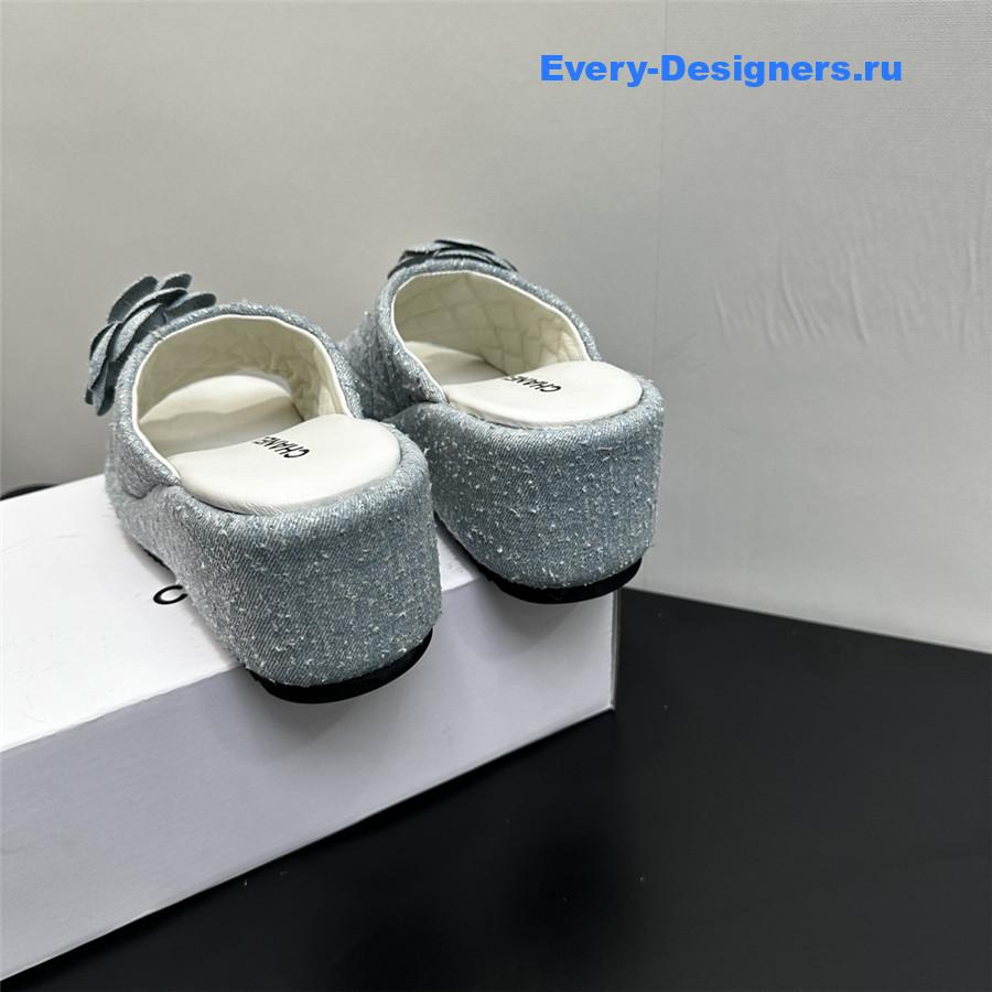 Ch**el camellia wedge slippers