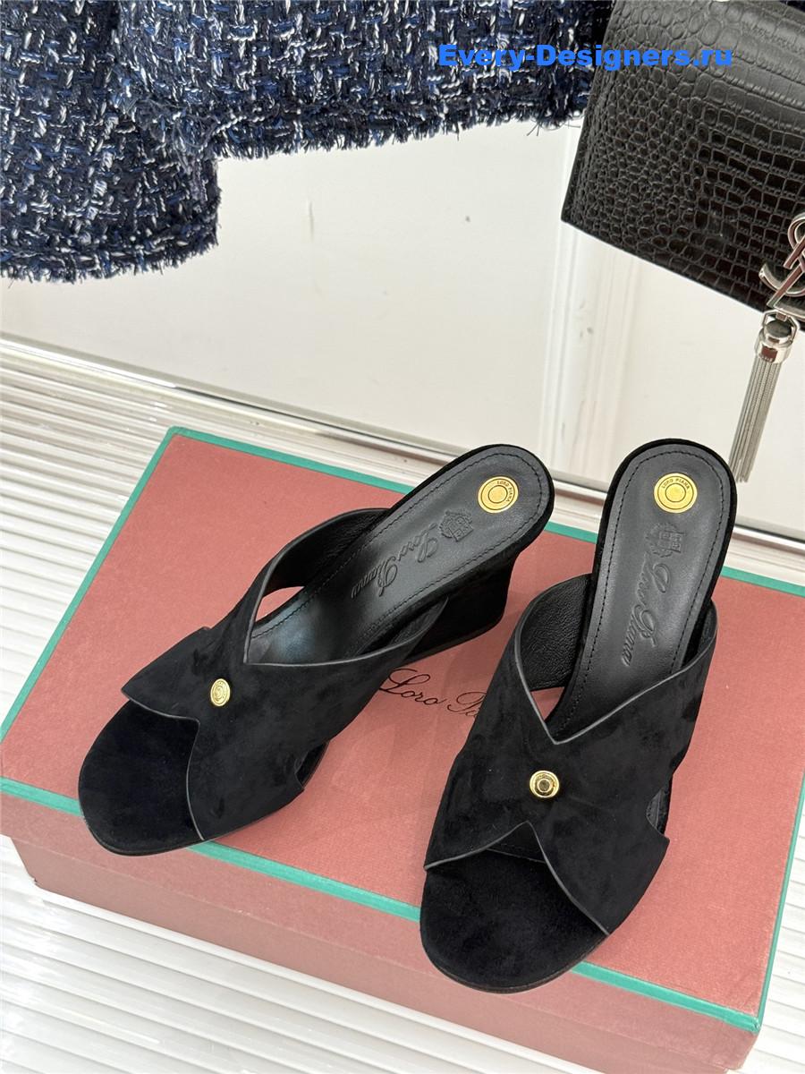 L0r0 P1ana black suede vera sandals