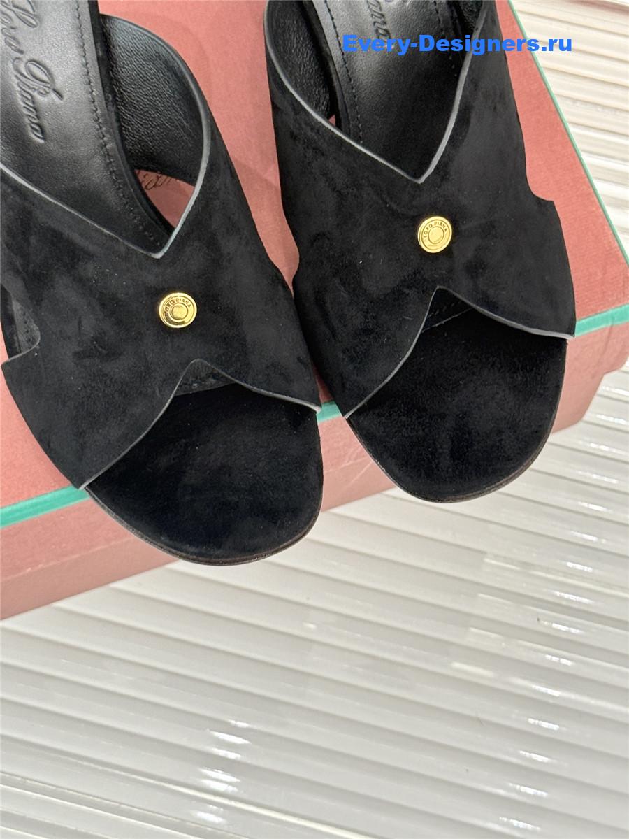 L0r0 P1ana black suede vera sandals