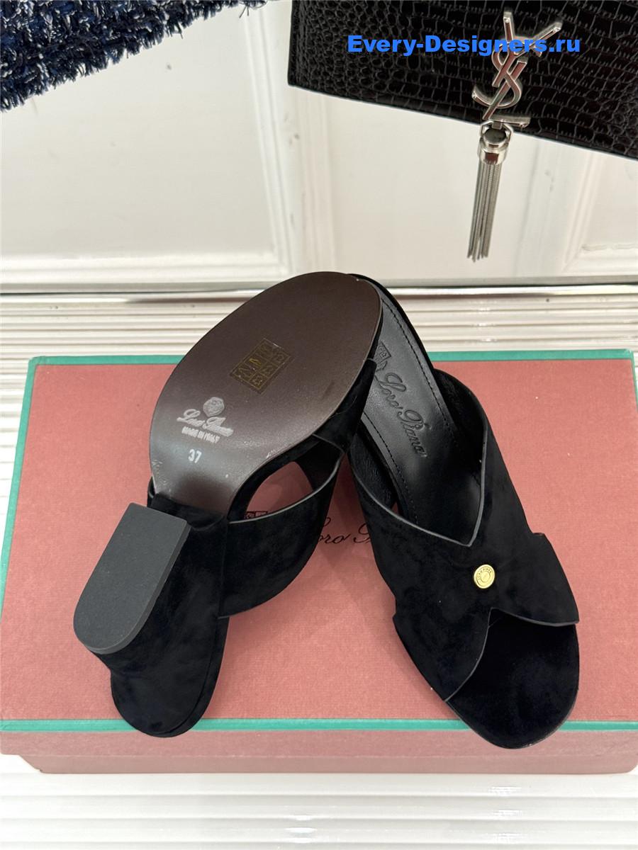 L0r0 P1ana black suede vera sandals