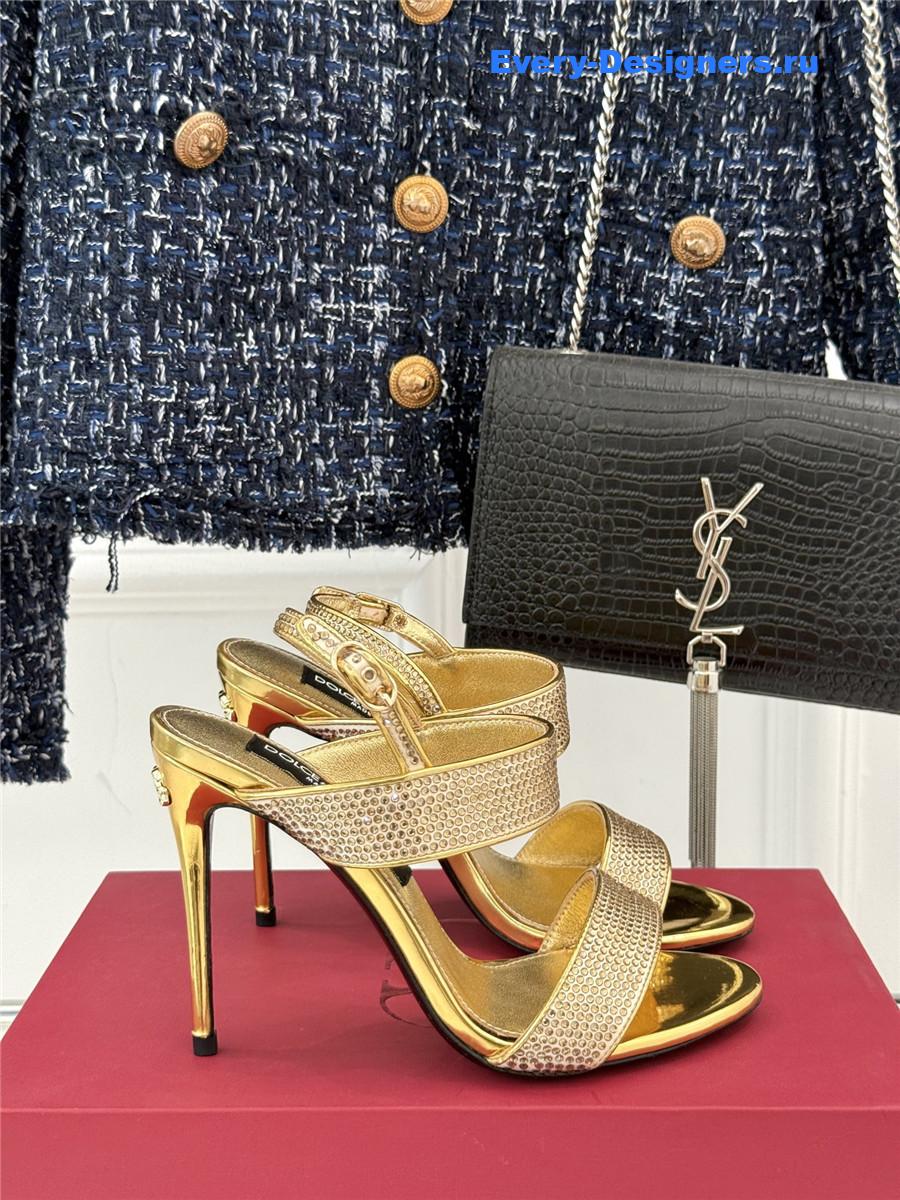 Dolce & Gabbana Gold Rhinestone Heels