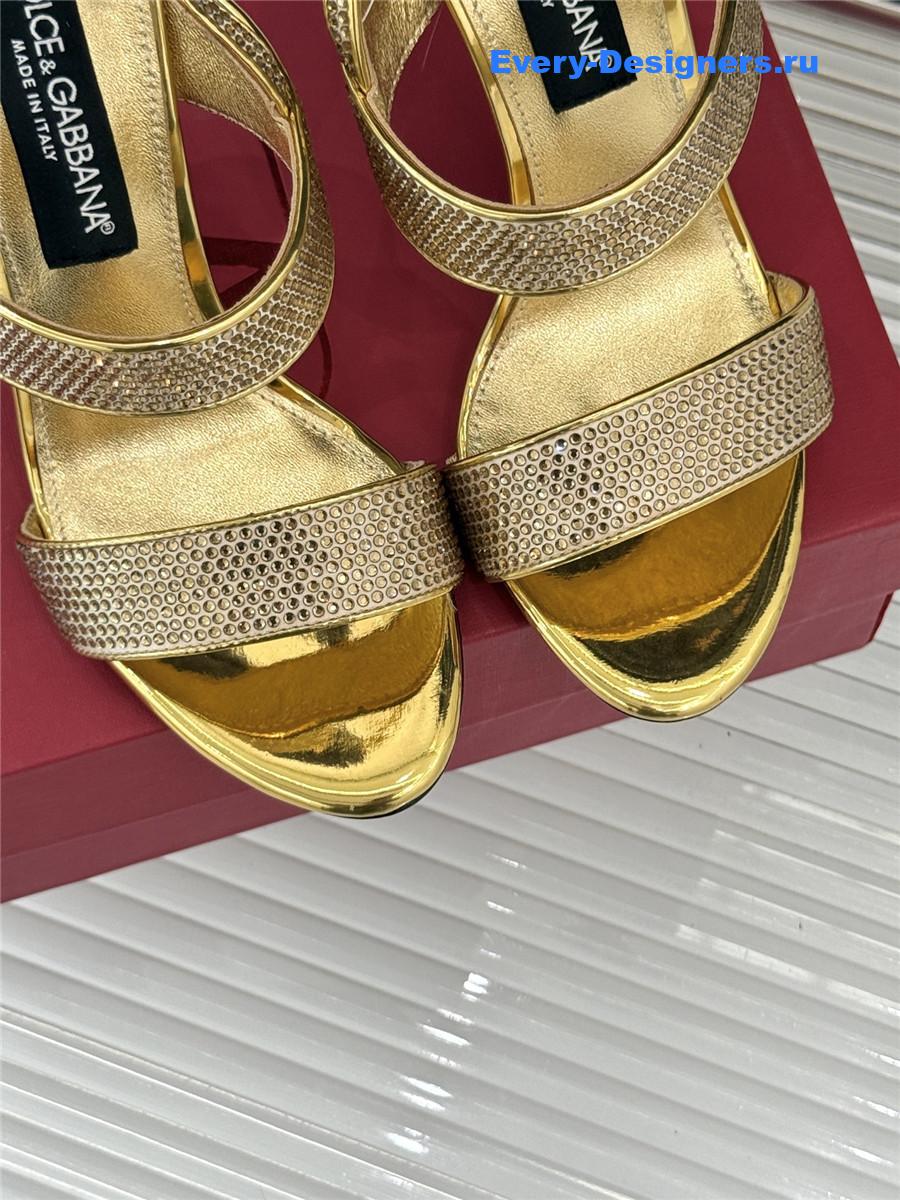 Dolce & Gabbana Gold Rhinestone Heels