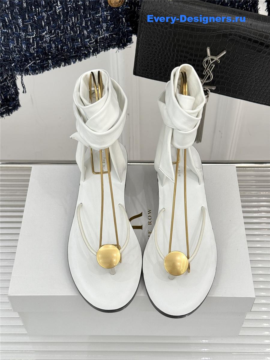 The R0w white leather thong sandals