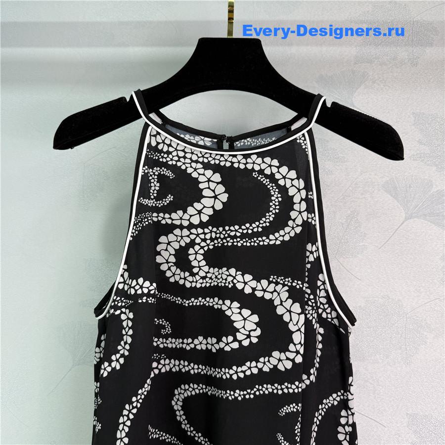 Ch**el black white voile dress