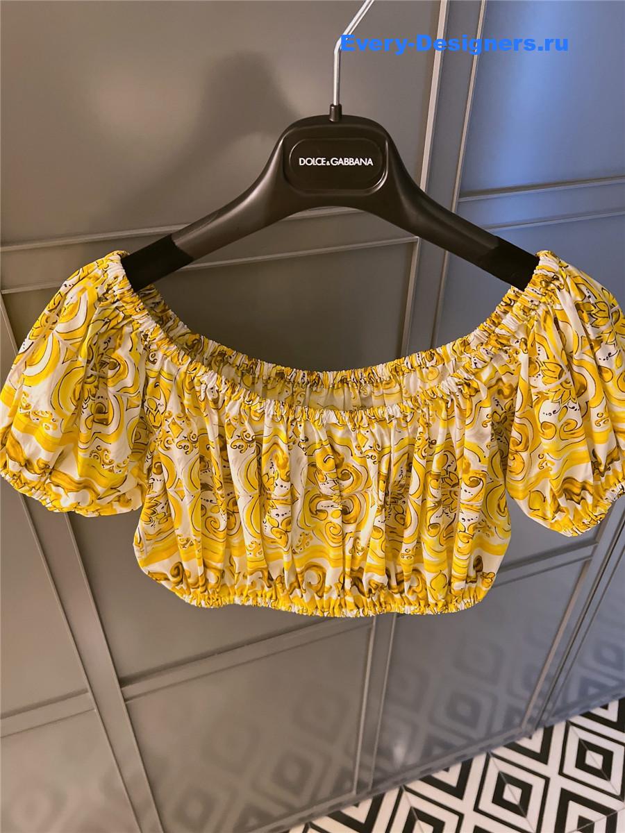 Dolce & Gabbana Yellow Off-Shoulder Top