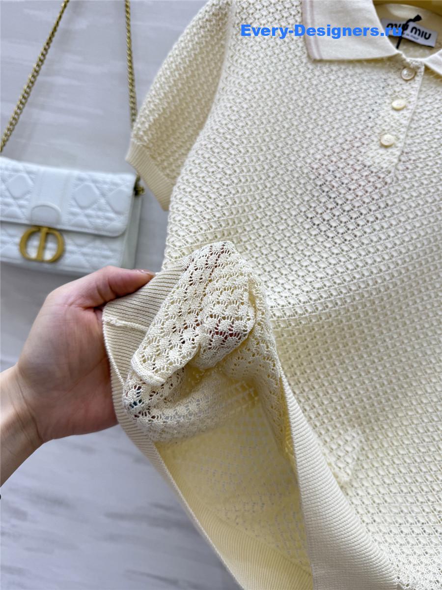 Miu Miu Cotton Polo Shirt Neutral