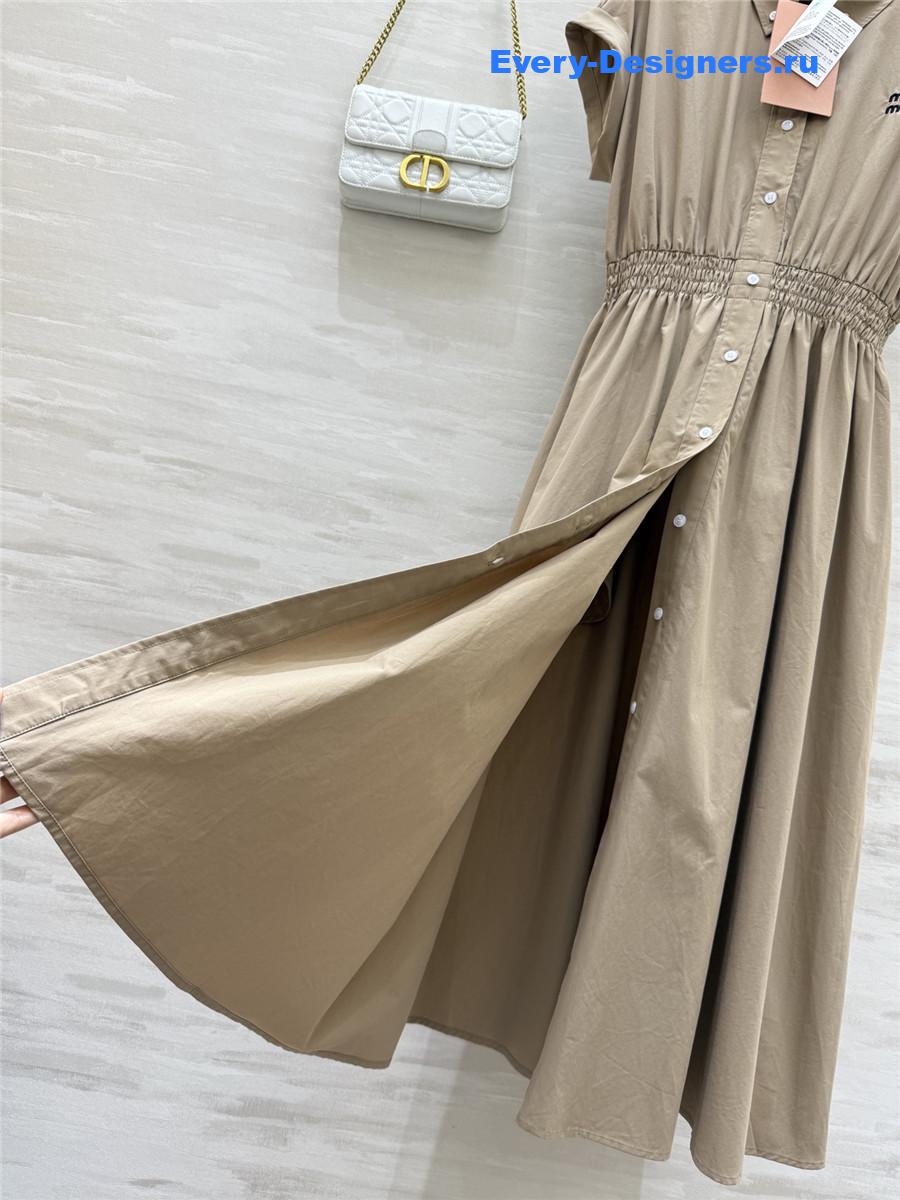 Miu Miu Beige Shirt Lapel Dress