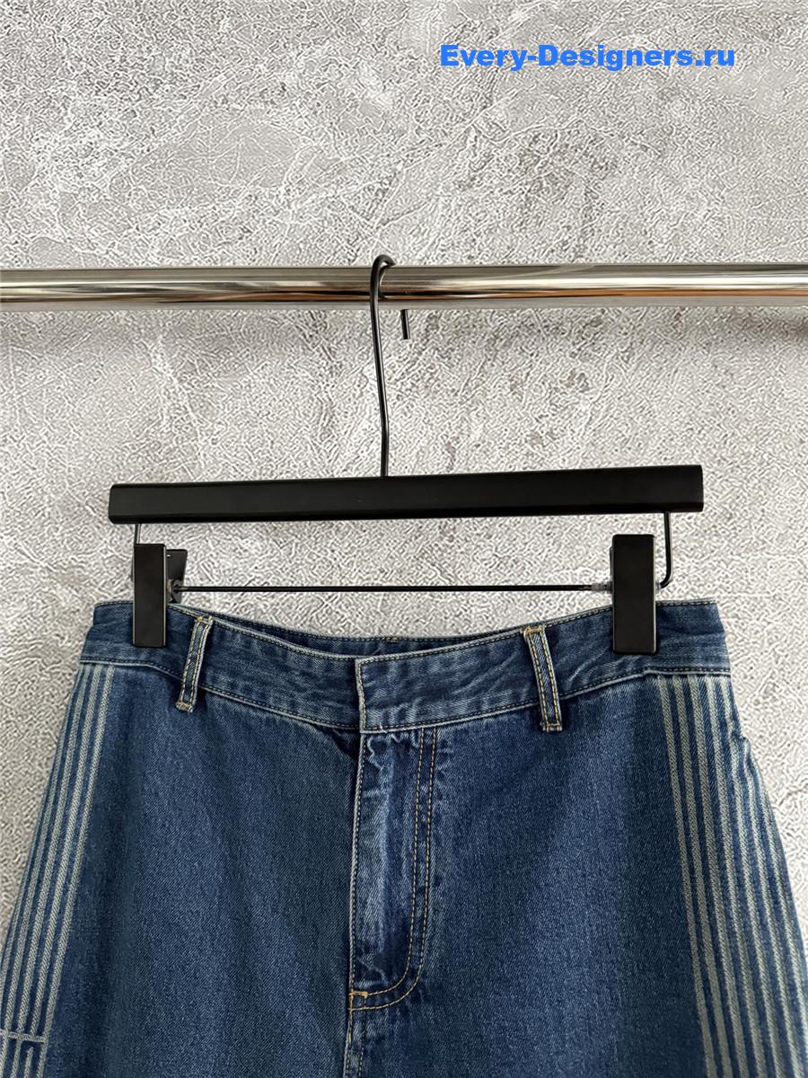 D10r ribbon stripe wide-leg jeans