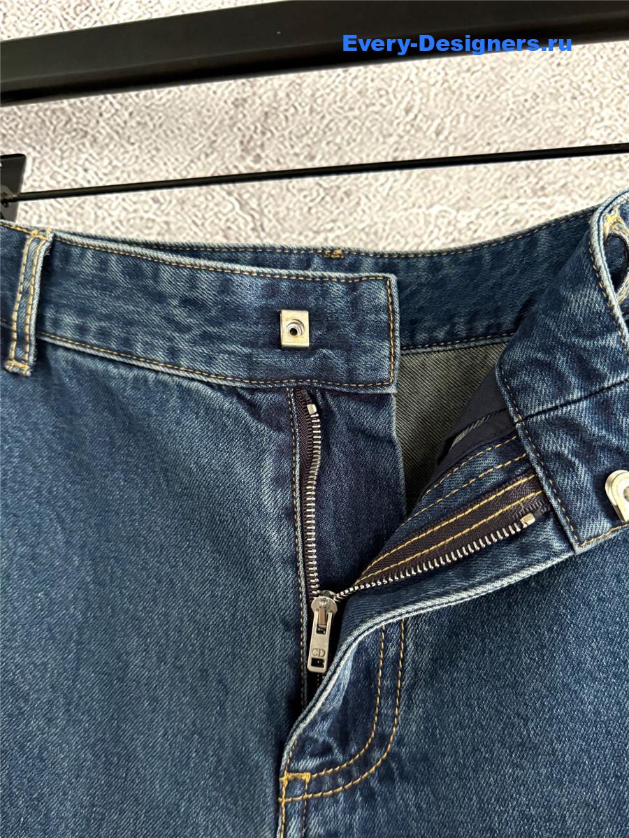 D10r ribbon stripe wide-leg jeans