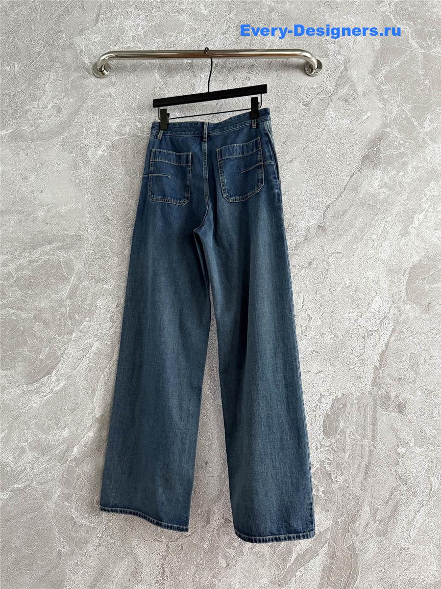 D10r ribbon stripe wide-leg jeans