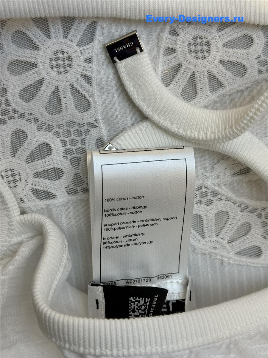 Ch**el white hollow backless shirt