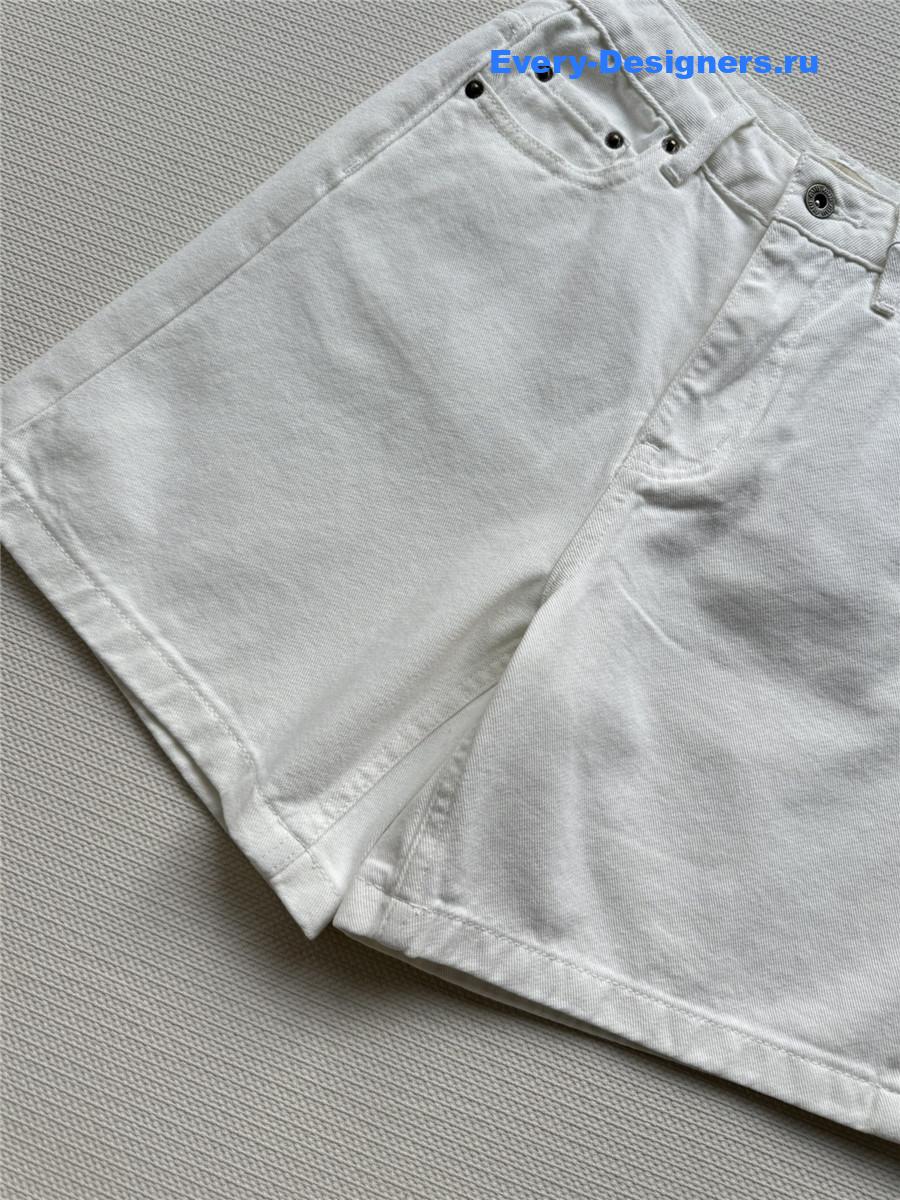 Miu Miu High Waisted White Denim Shorts