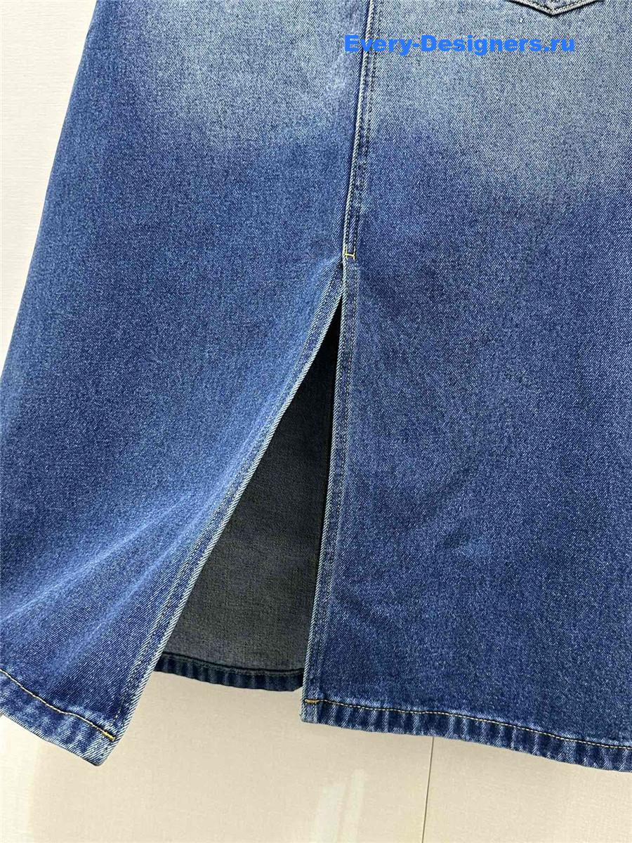 Pra*a midi denim skirt