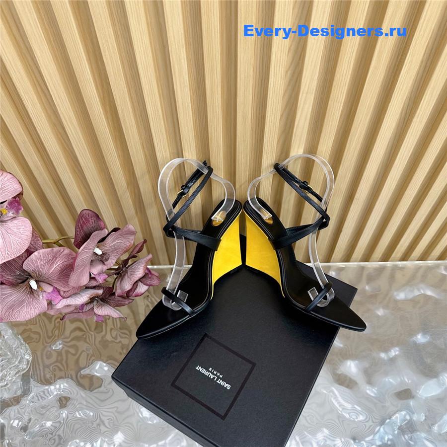 Sa1nt Lau*nt black wedge sandals