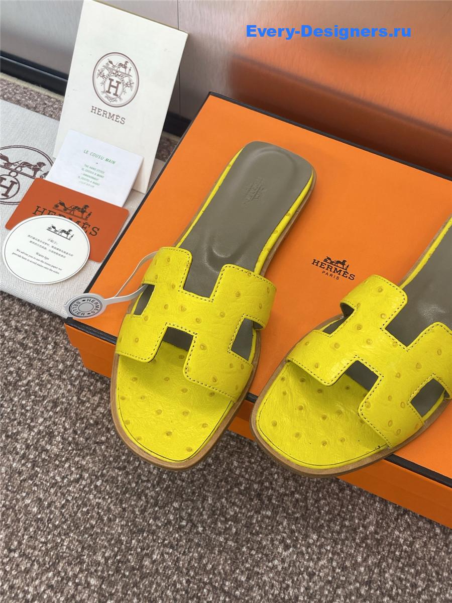 H**me5 yellow ostrich oran sandals