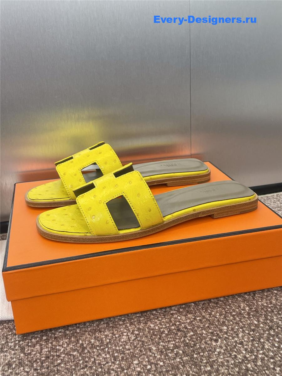 H**me5 yellow ostrich oran sandals