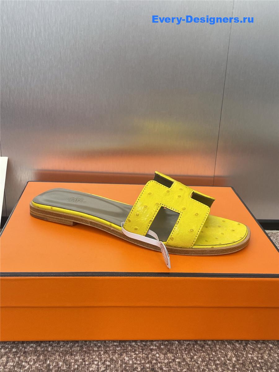 H**me5 yellow ostrich oran sandals