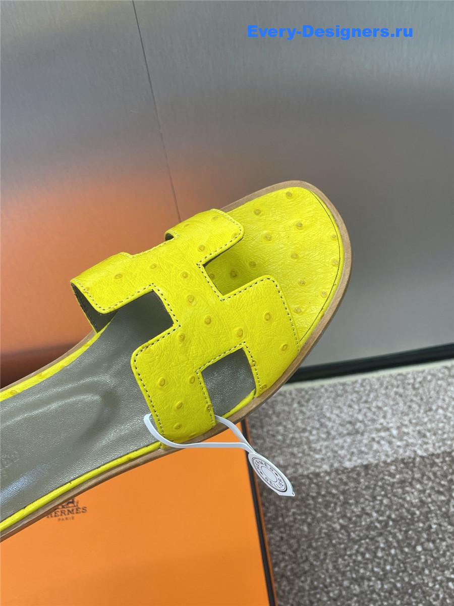 H**me5 yellow ostrich oran sandals