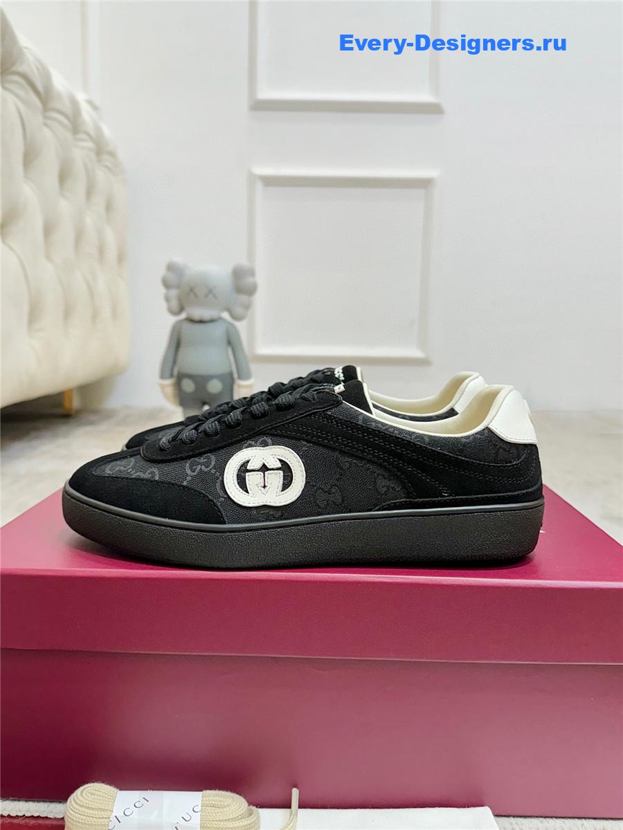 Gvc*1 g75 suede and canvas sneakers in black