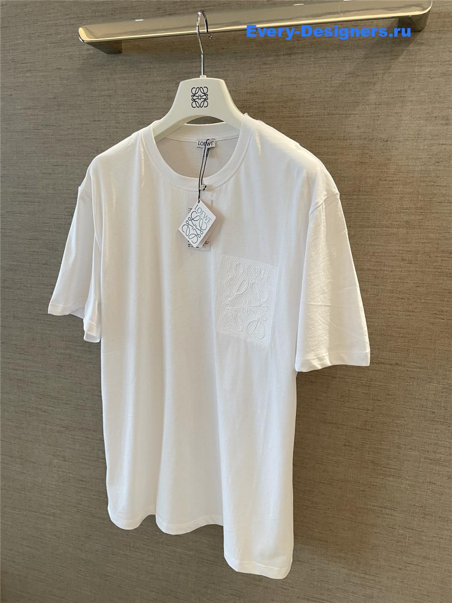 L0ew* white embroidered logo t-shirt