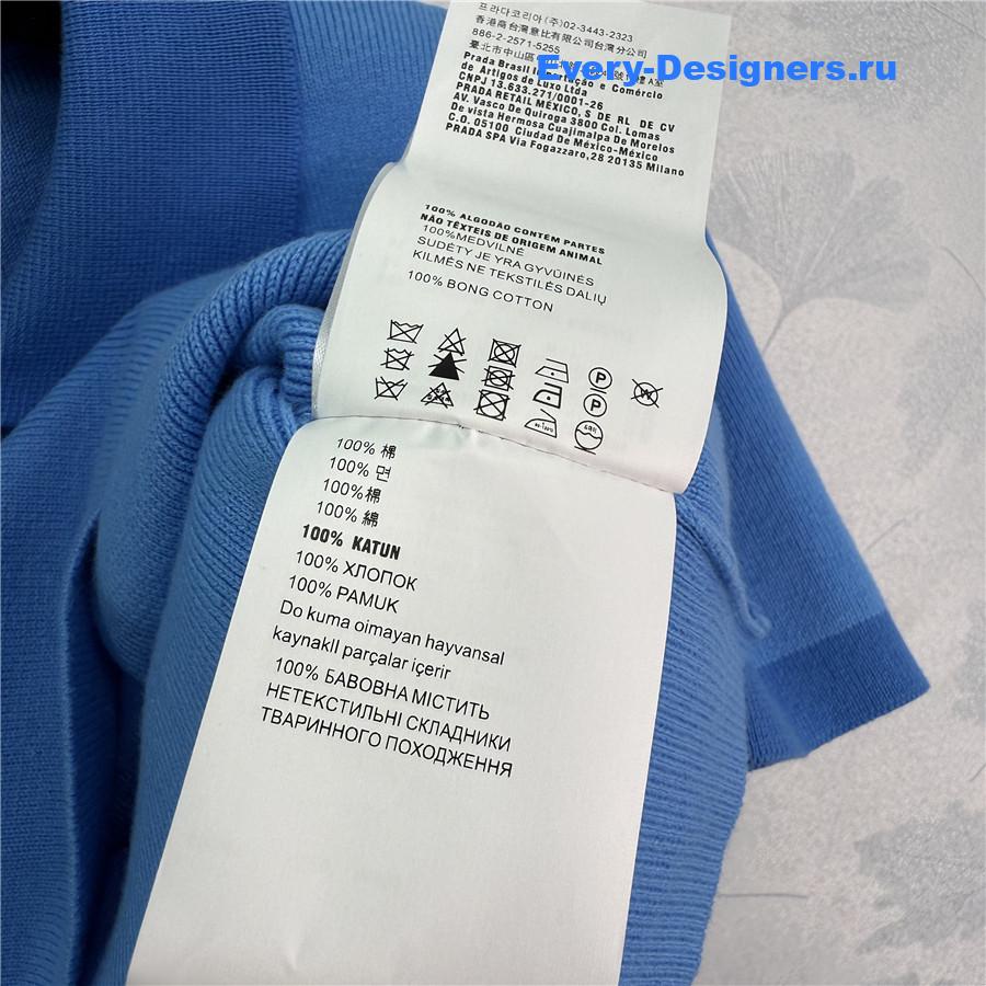 Miu Miu Blue Polo Cropped Top