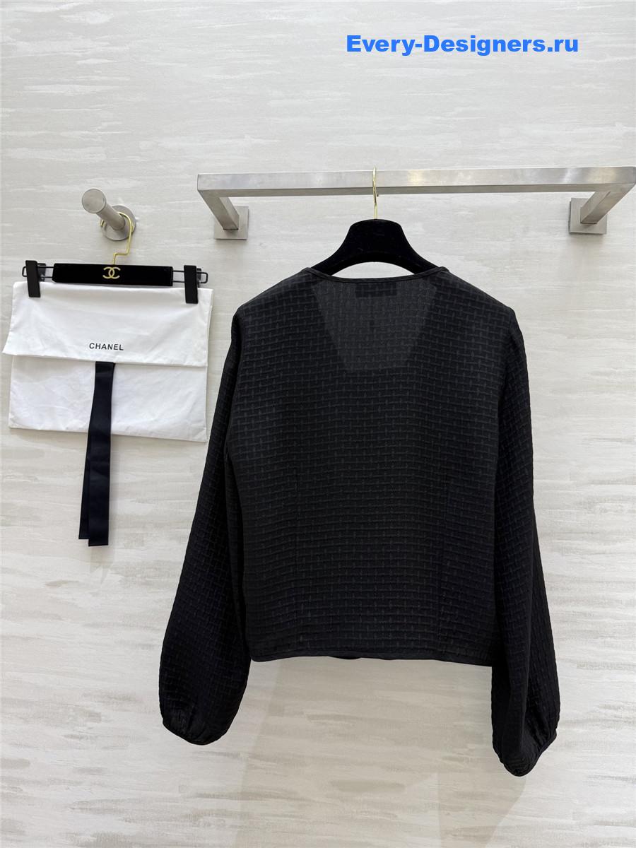 Ch**el silk jacquard cardigan jacket