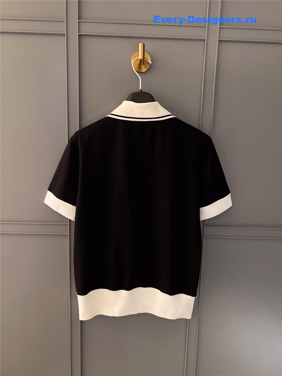 Dolce & Gabbana Logo Polo Top Black