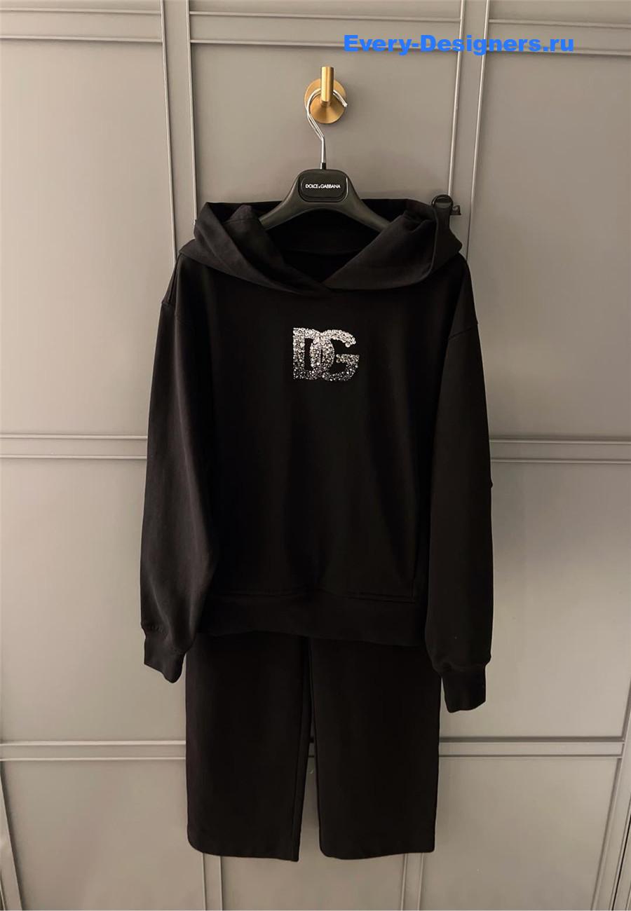 Dolce & Gabbana Crystal Hoodie Black