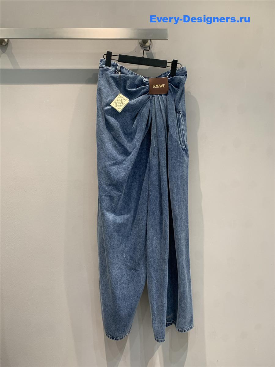 L0ew* draped denim jeans