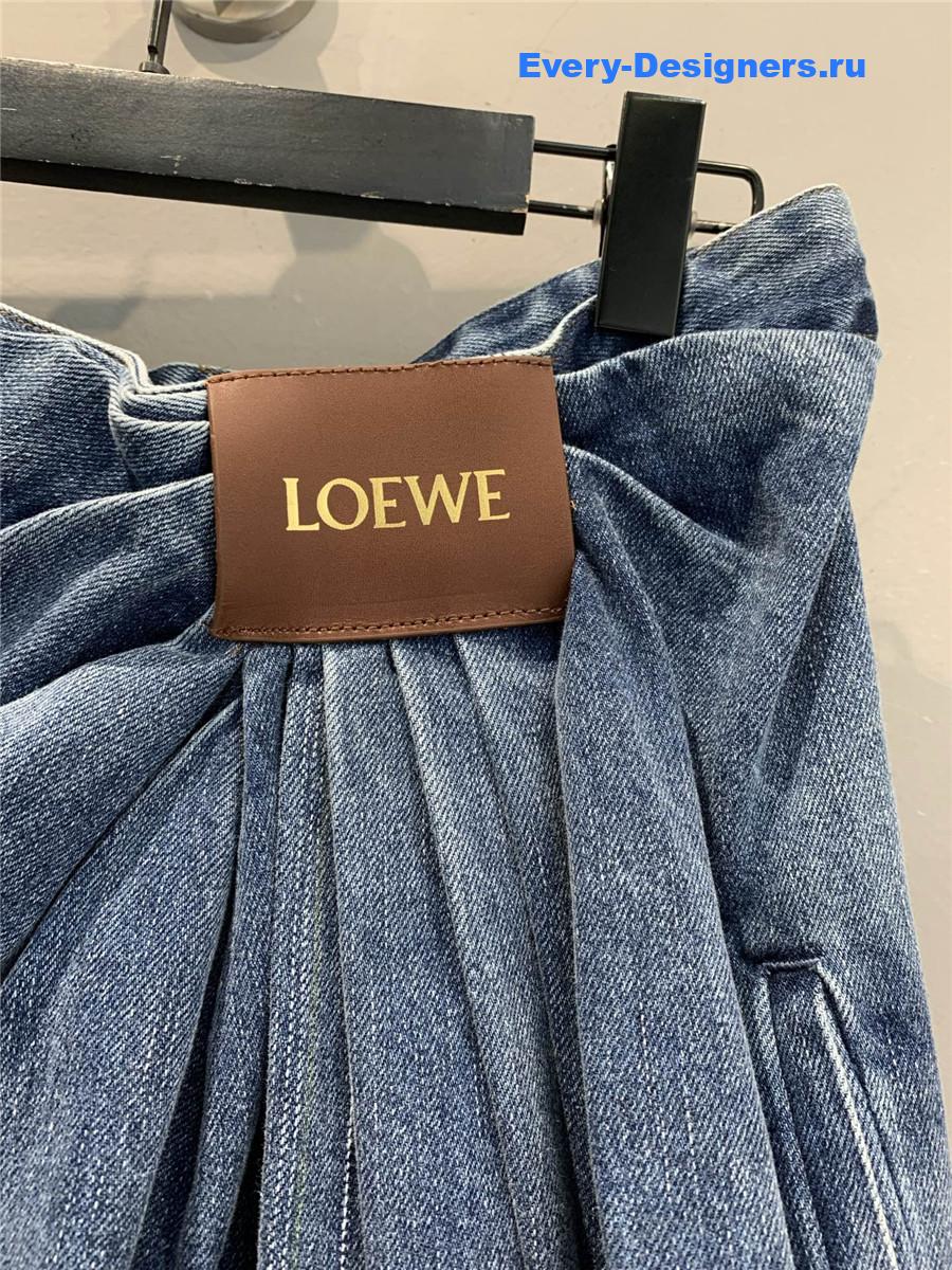 L0ew* draped denim jeans