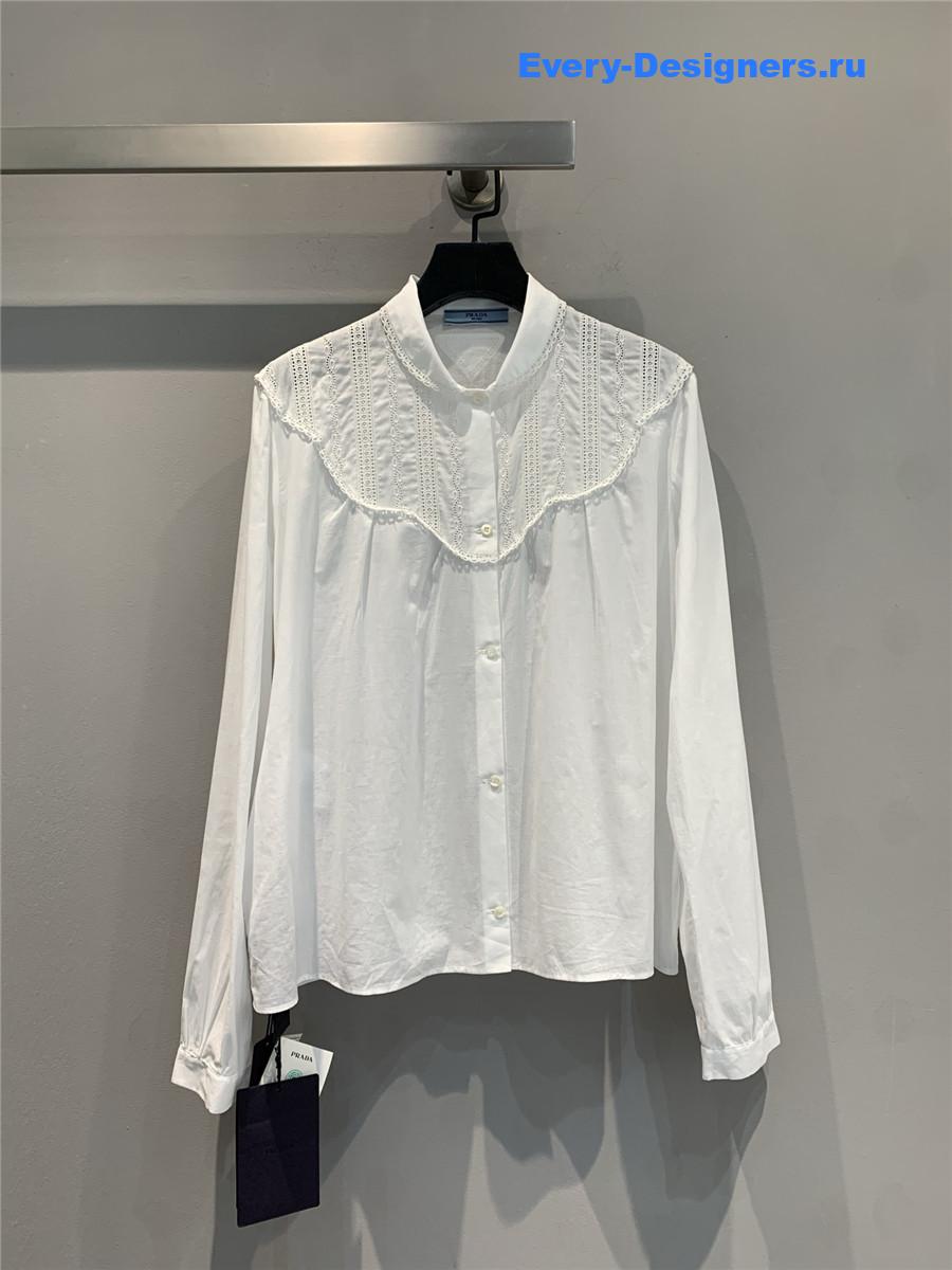 Pra*a embroidered batiste shirt