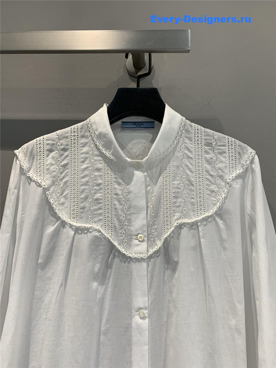 Pra*a embroidered batiste shirt