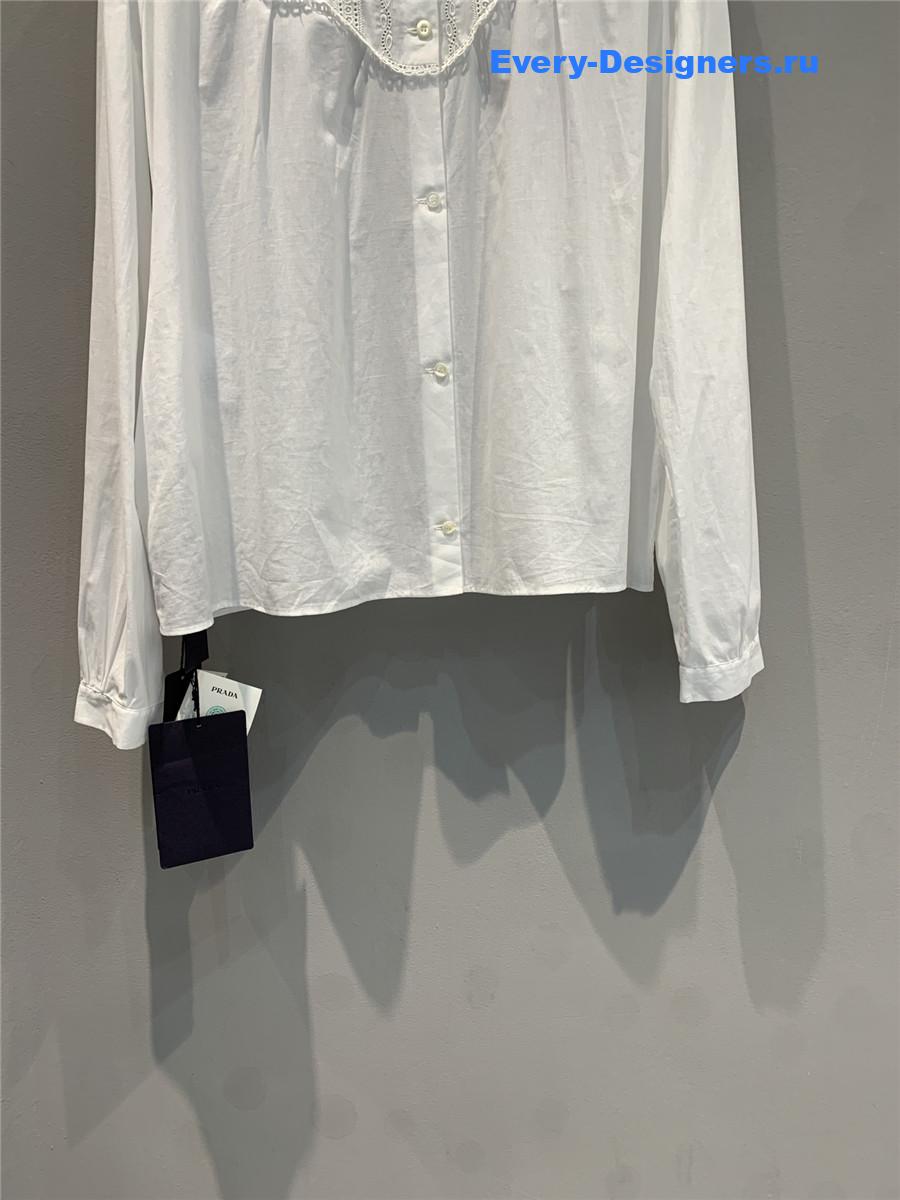 Pra*a embroidered batiste shirt