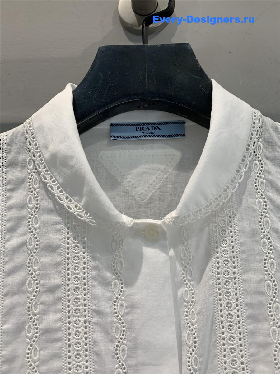 Pra*a embroidered batiste shirt